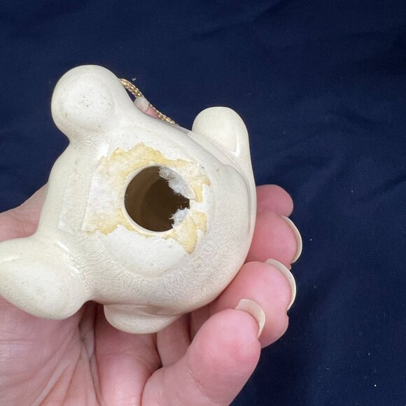 Set Of 2 Ceramic Snowman Christmas Ornaments With Gold Hanging Loop & Festive De - Picture 5 of 6